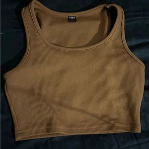 Brown Cropped Tank Top